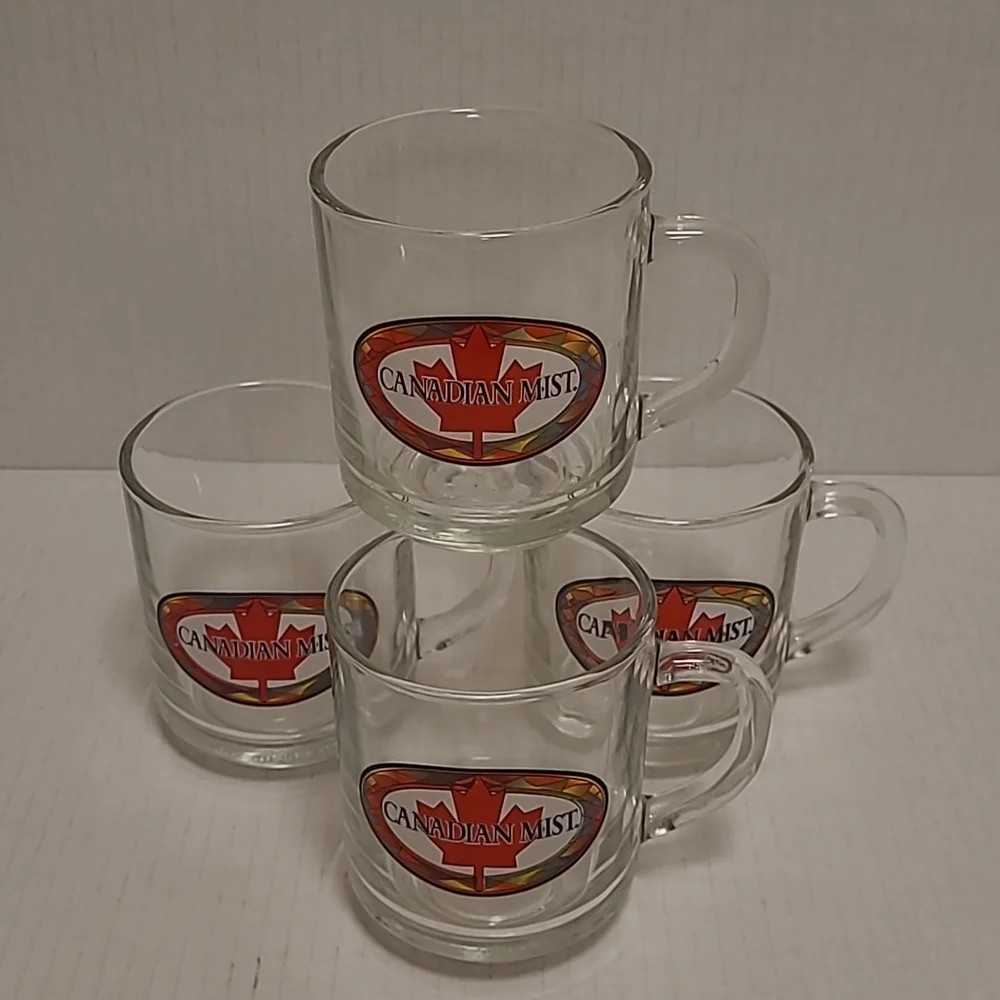 Set of 4 Vintage Canadian Mist Whiskey Mugs